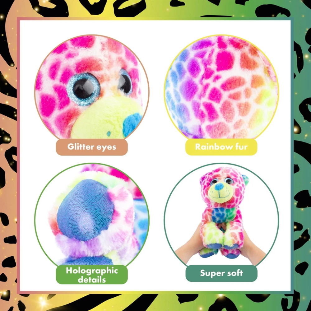 Abeec Leopard Plushie Teddy 28cm Soft & Cuddly Children's Toy Cute Wild Animal Gift