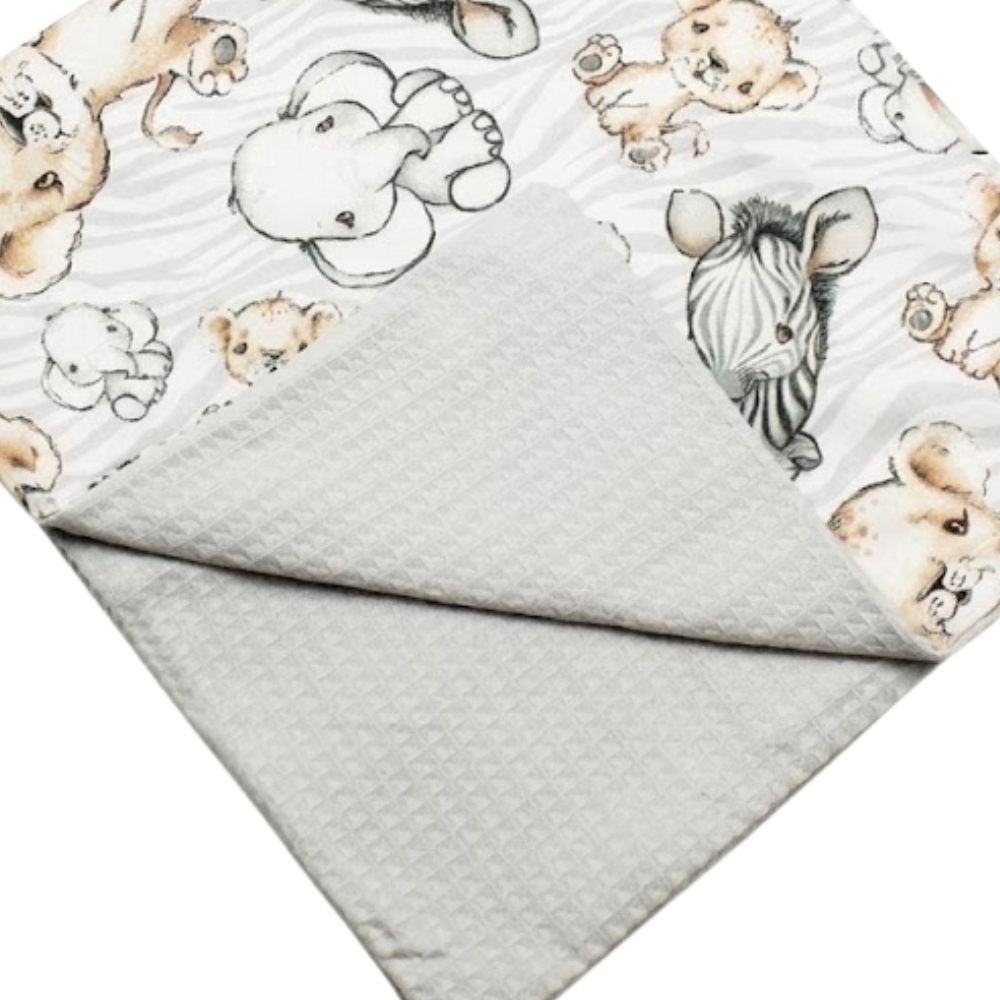 Baby Blanket and Pillow Set Jungle Giraffe Waffle Cotton Bedding for Crib and Pram