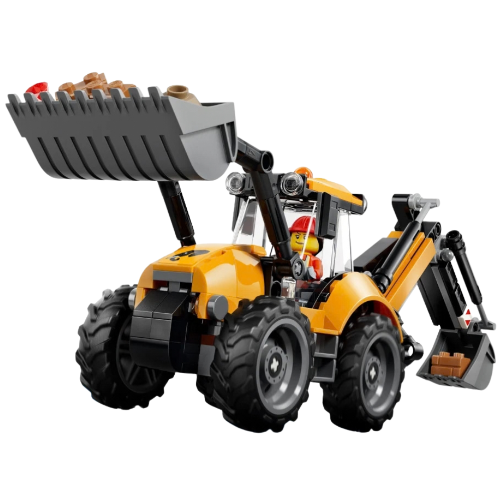 LEGO City Yellow Backhoe Loader Construction Vehicle Building Toy Set Kids 7+