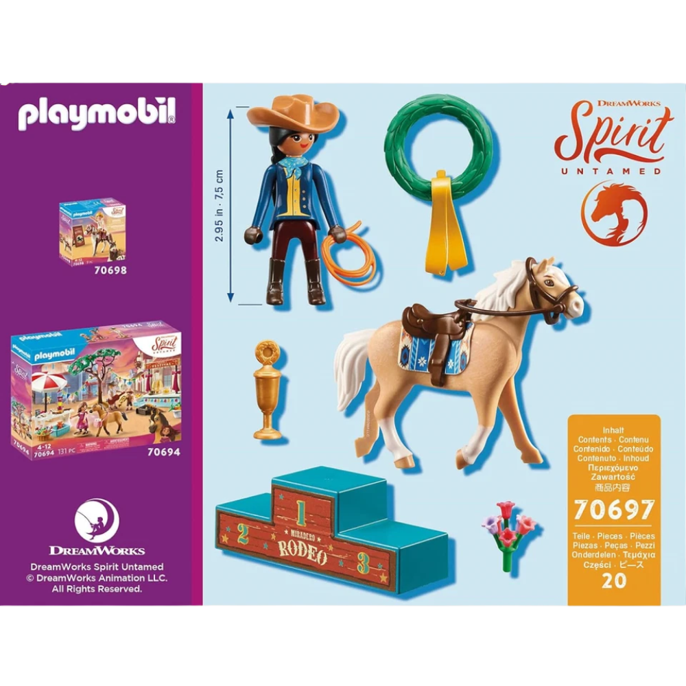 Playmobil 70697 Dreamworks Spirit Untamed Rodeo Pru 20-Piece Playset Toy for Kids