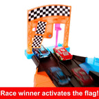 Disney Pixar Cars Glow Racers Launch Criss-Cross Playset with 2 Cars Lightning McQueen