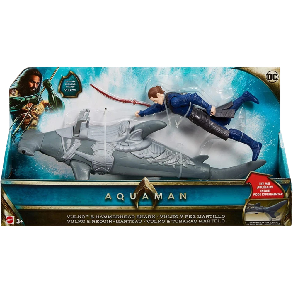 Aquaman Vulko 15cm Action Figure with Hammer Shark Armour Red Sword Mattel DC Super Hero Toy