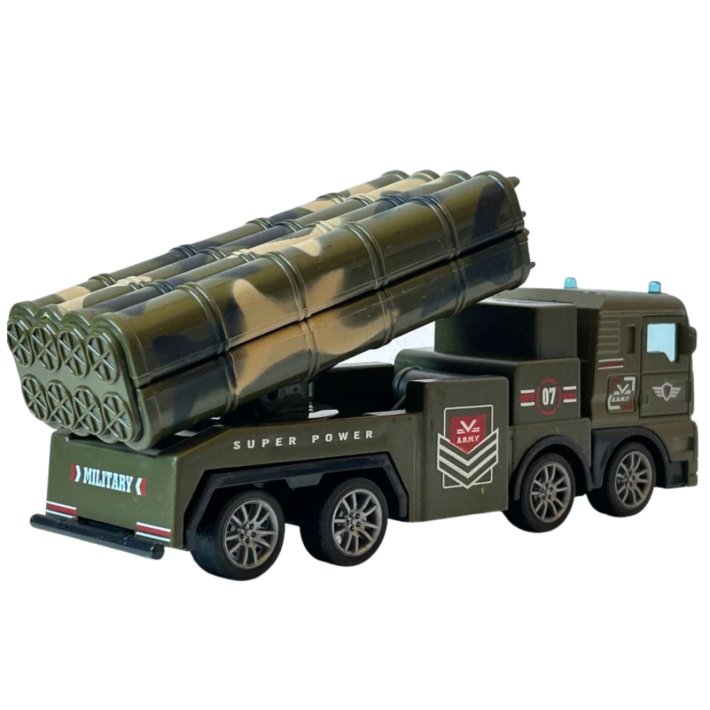 Anek Military Rocket Launcher Lorry Truck Diecast Toy Model Pull Back Action 1:50 Scale