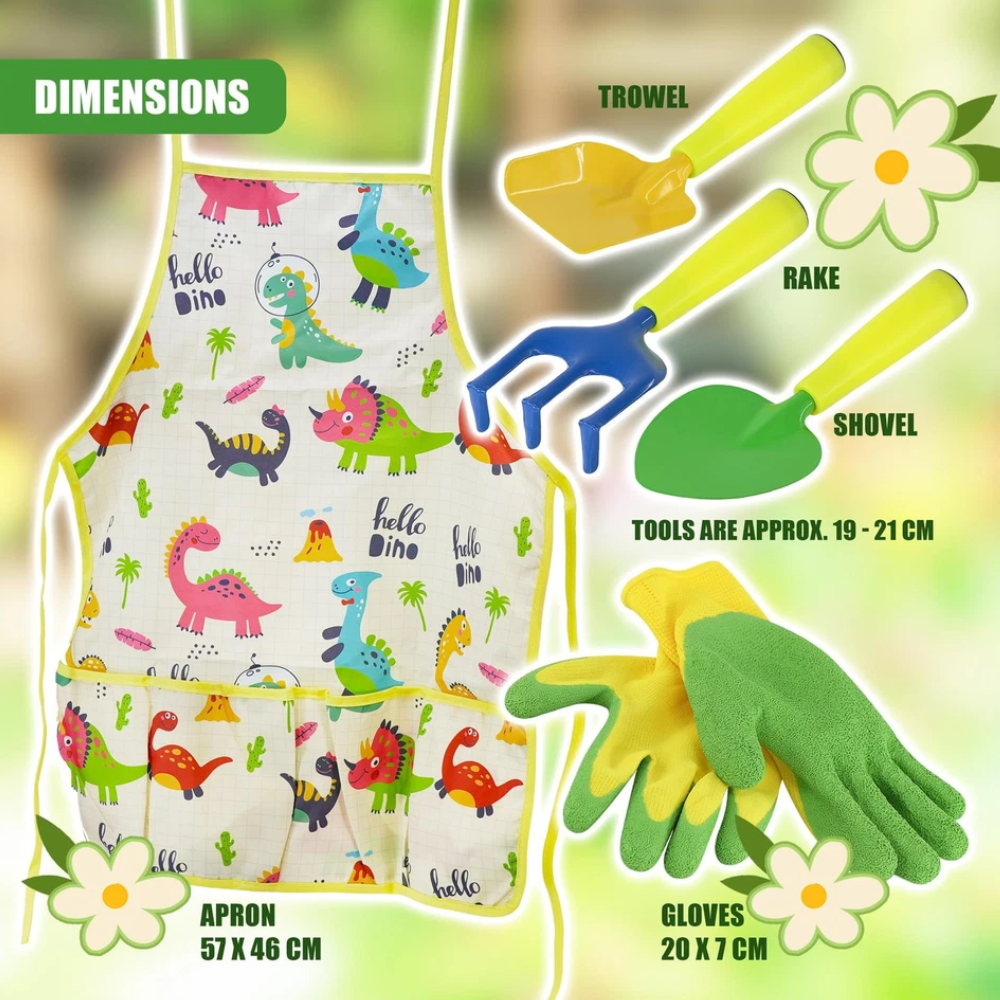 15 Pcs Kids Garden Tools Play Set with Carry Bag Shovel Rake Fork & Gloves Outdoor