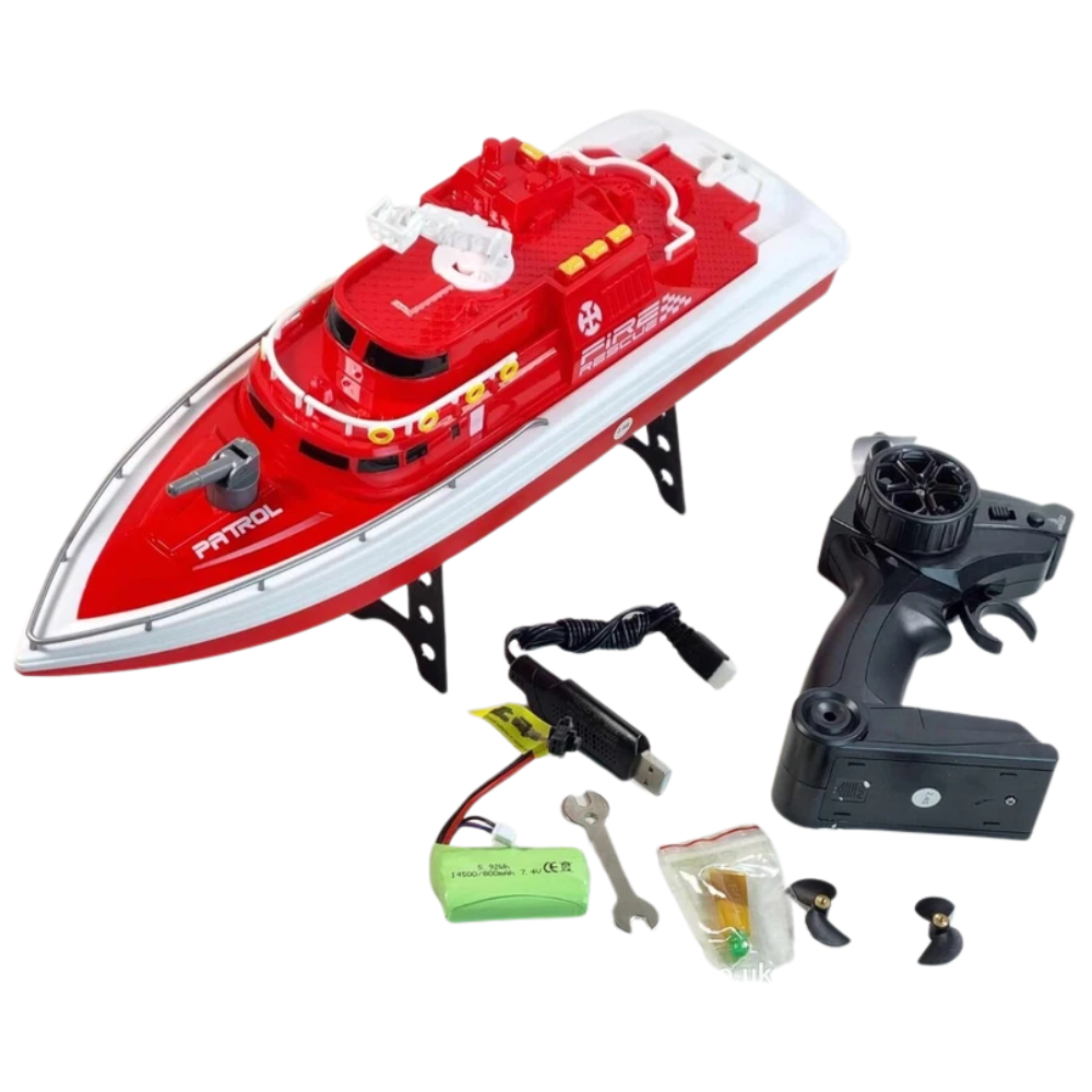 SKYTECH H160 RC Fire Rescue Boat 2.4GHz Water Spray Cannon 20km/h Kids 14+