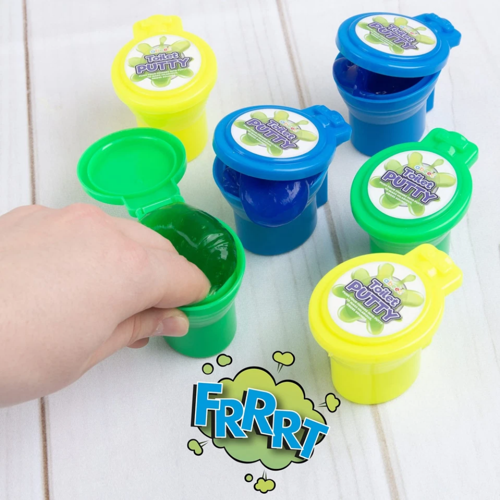 Abeec 6 Pack Toilet Putty Slime Farting Toys for Kids Party Bag Fillers Prank Joke Gifts Novelty Fun