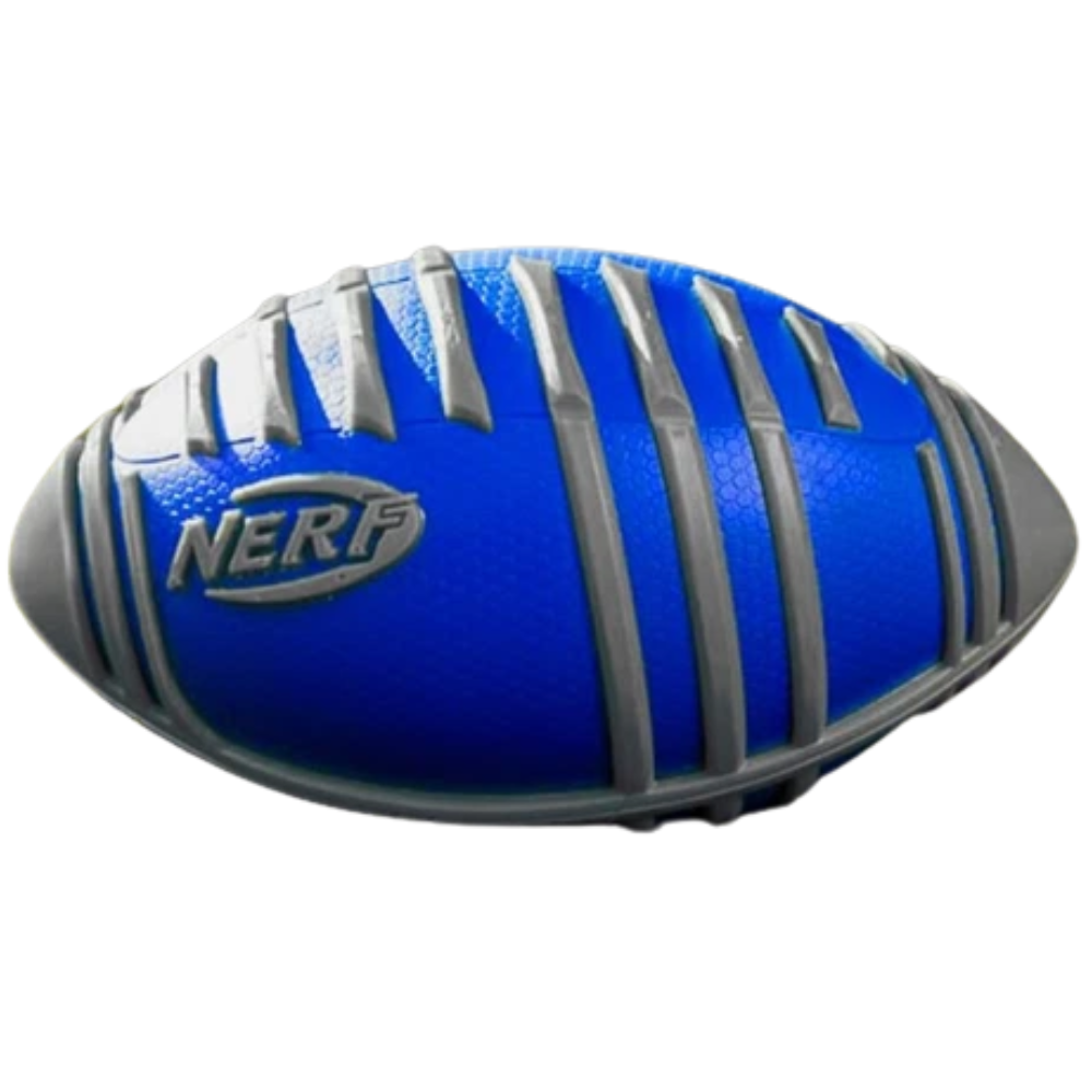 Nerf Weather Blitz Blue Silver Foam Football 9-Inch Junior Size Outdoor Kids Sports Toy