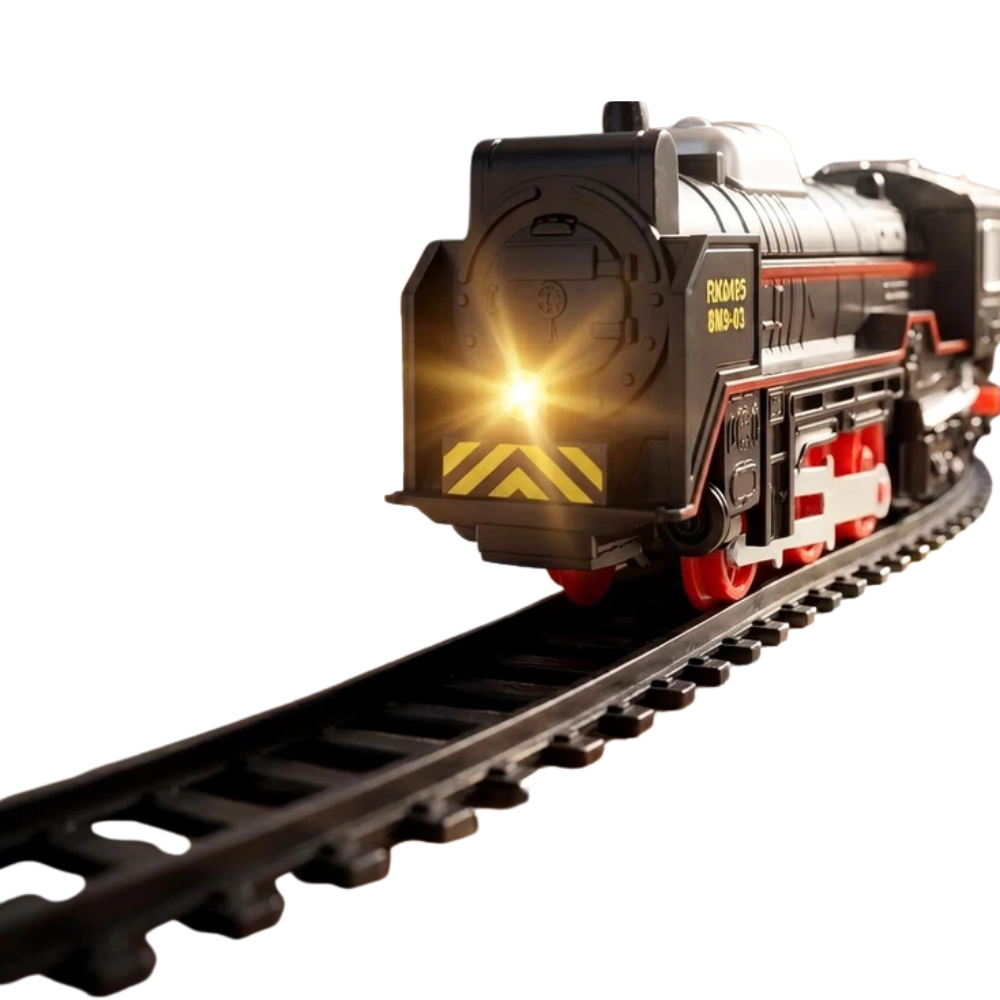 Classic Battery Operated Train Set with Lights Track Carriages Vintage Toy Gift Kids 3+