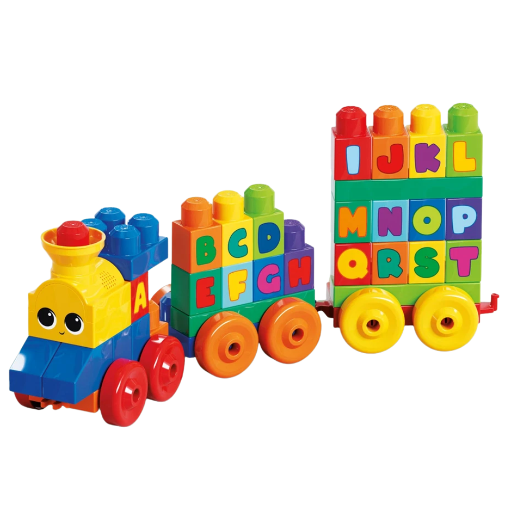 Mega Bloks Abc Musical Train 50 Piece Building Set Learning Toy for Toddlers Kids Play