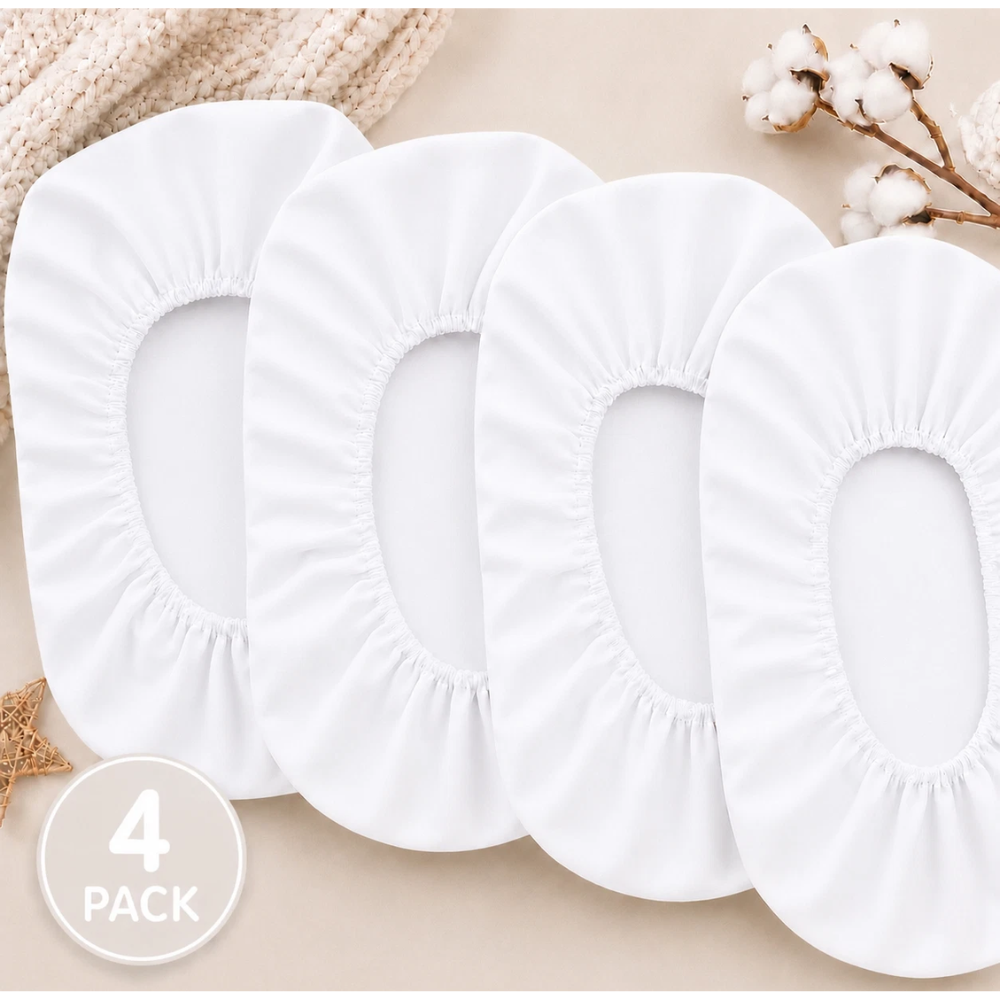 4 Pack 100% Cotton Jersey Fitted Sheets 75x30cm for Moses Basket Pram Bassinet