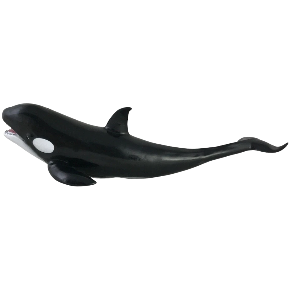 Soft Orca Whale Toy, Black Killer Whale Rubber Figure, Realistic Ocean Animal Gift for Kids 3+
