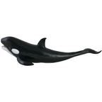 Soft Orca Whale Toy, Black Killer Whale Rubber Figure, Realistic Ocean Animal Gift for Kids 3+