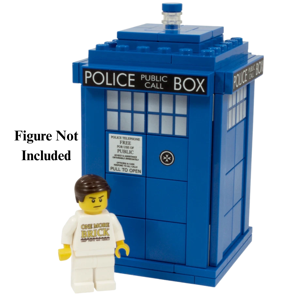 Doctor Who TARDIS Police Box Custom Building Kit with 148 Genuine LEGO Bricks & Guide
