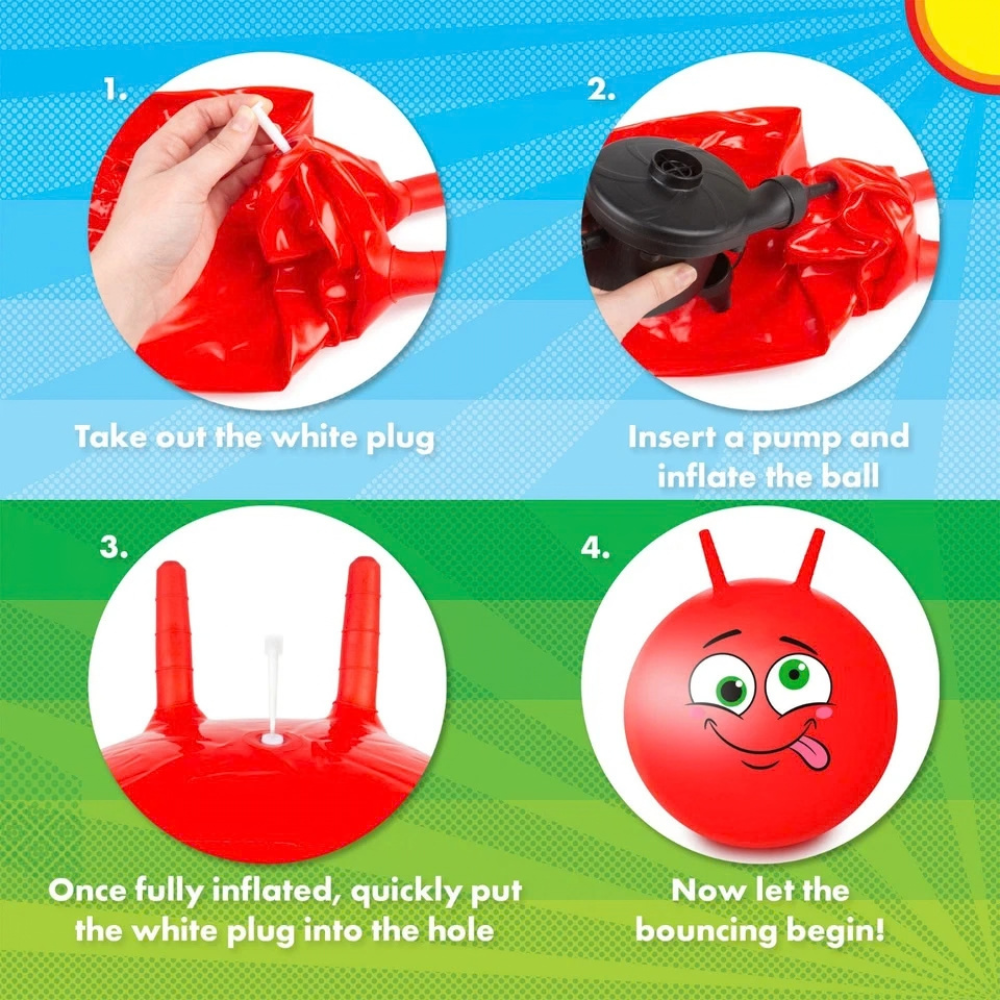 Abeec Red Space Hopper 45cm for Kids Indoor & Outdoor Garden Toy for Balance and Fun Time