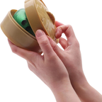 Toyland® Shiny Green Squishy Bao Dumpling Fidget Toy with Reusable Steamer Box – Sensory Squeeze Toy Ages 3+