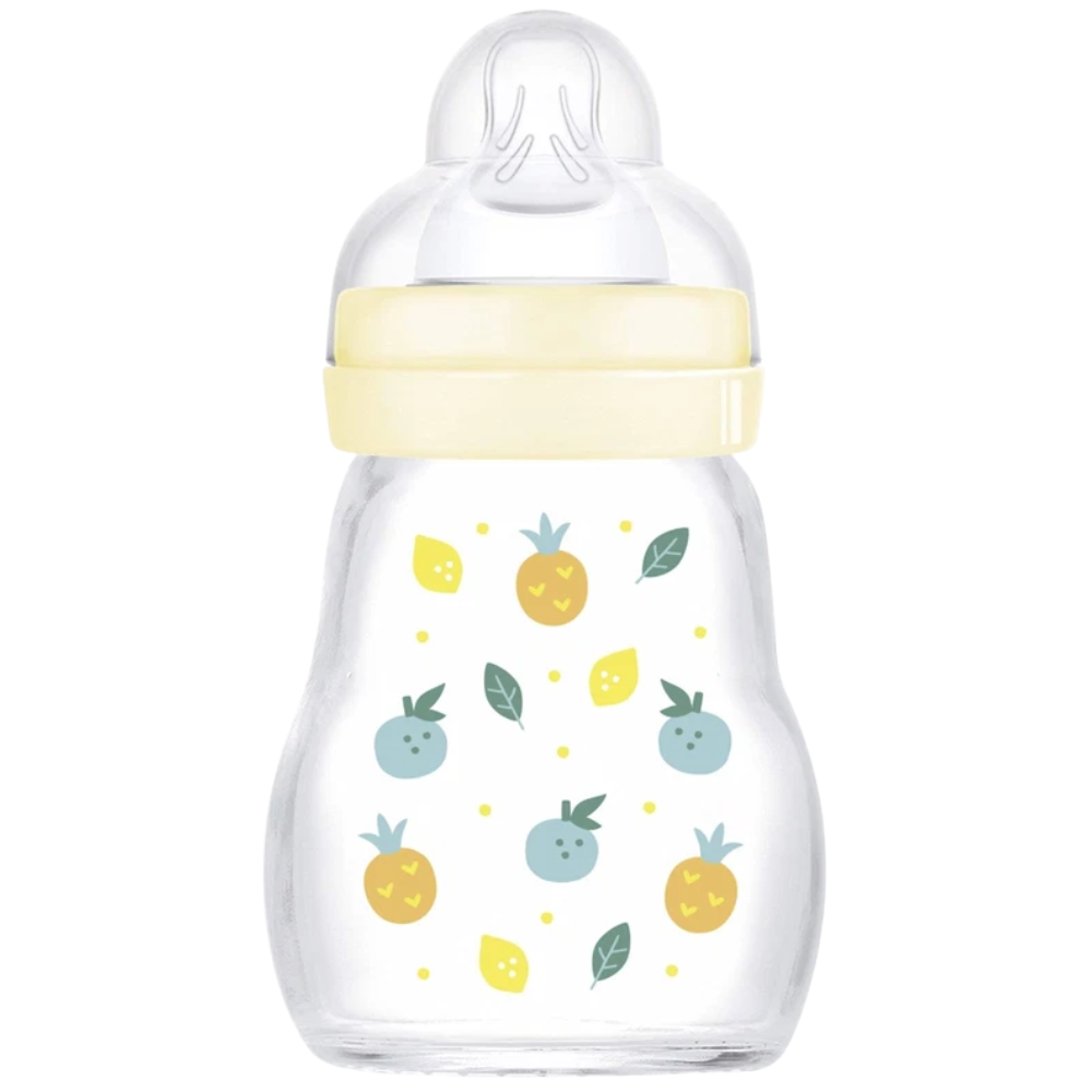 Mam Feel Good Glass Baby Bottle Unisex Anti-Colic Feeding Bottle for Babies New Uk