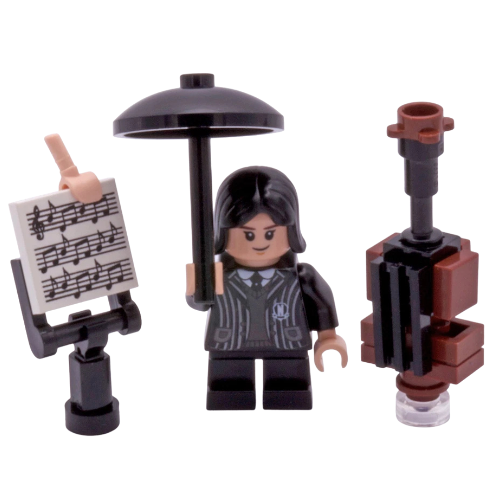 Wednesday Addams Balcony Scene Addams Family Custom Kit Made with Real Lego Bricks Display Set