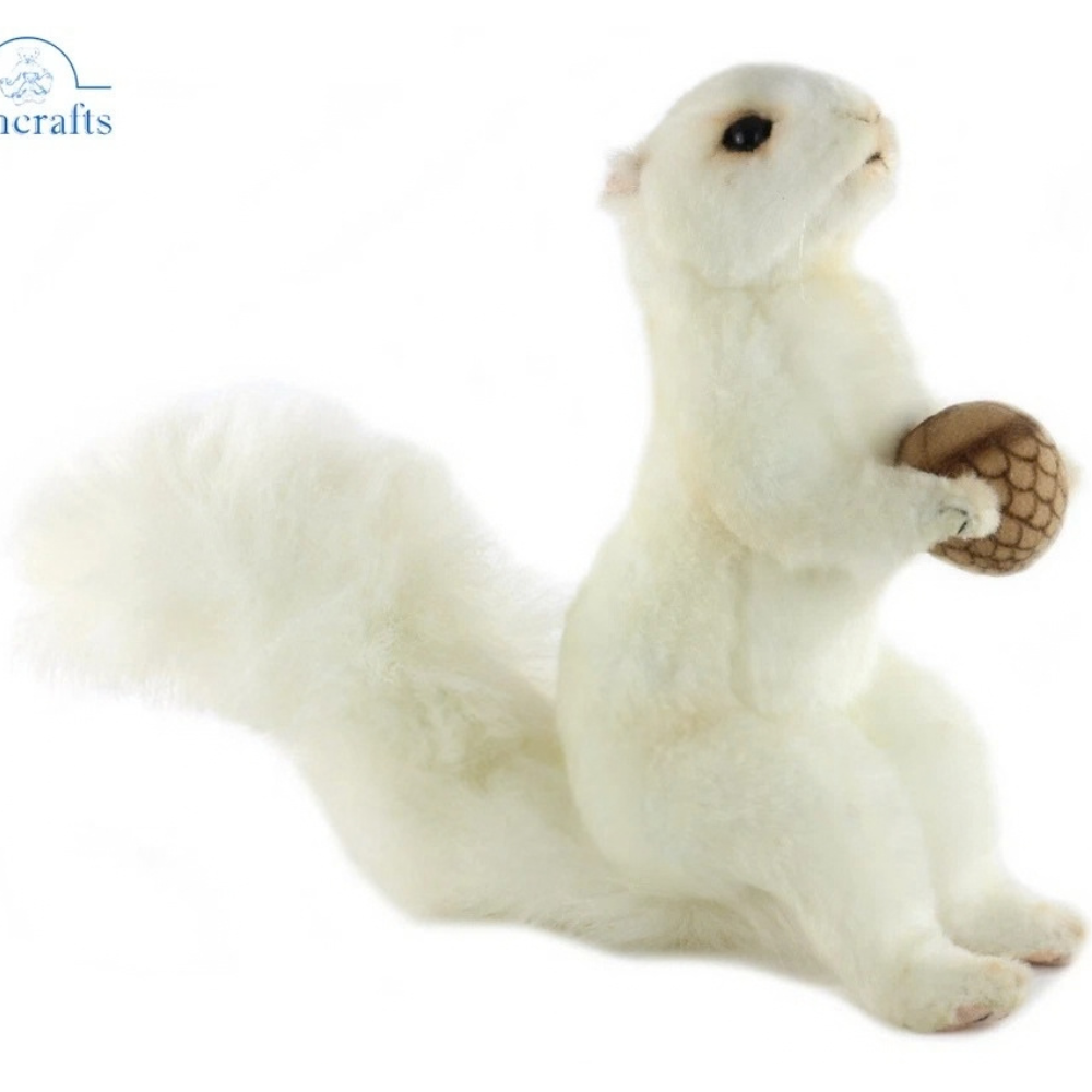 Hansa White Squirrel with Acorn Soft Toy Plush 7742 Brand New Lincrafts Uk Wildlife Gift