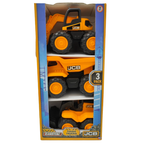 Set of 3 Jcb Construction Vehicles Toys 7inch Truck Trailer Kids Boys Girls Gift Tough Set