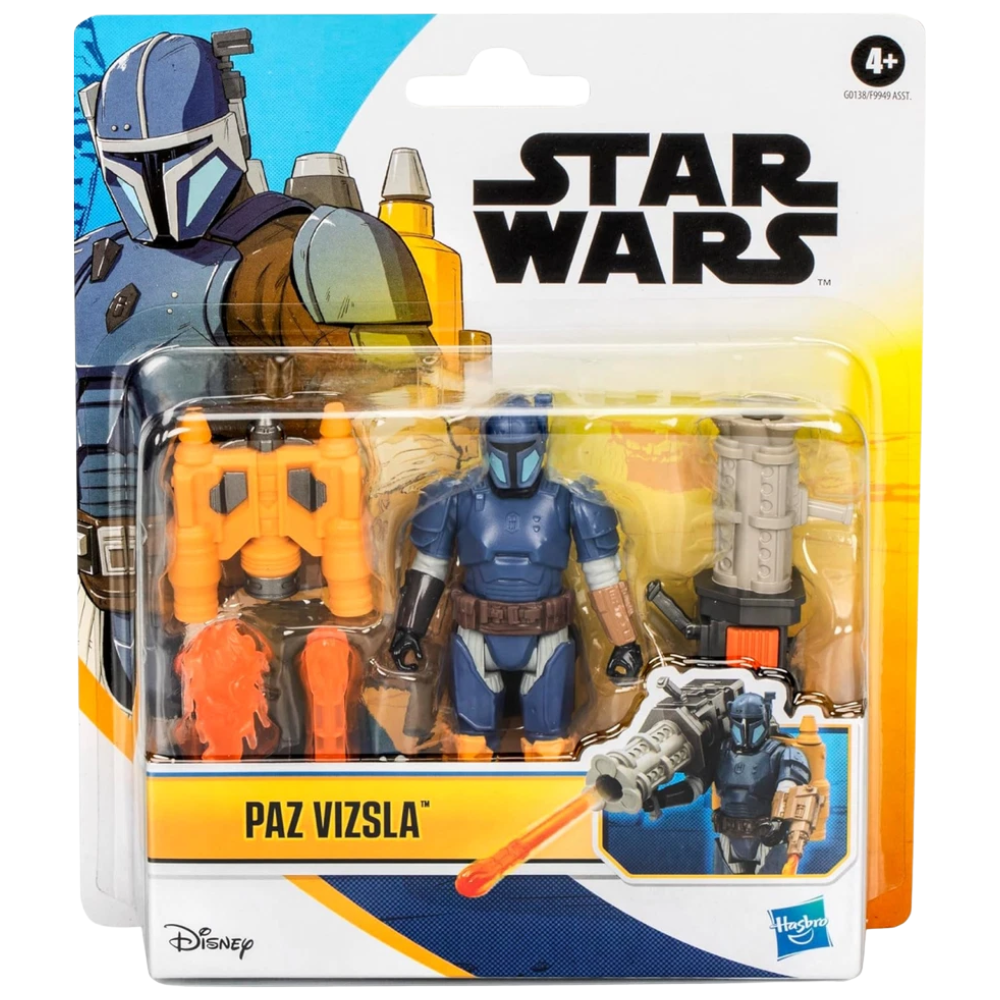 Star Wars Paz Vizsla Action Figure Set 4 Inch Mandalorian Warrior Toy for Kids Display Set