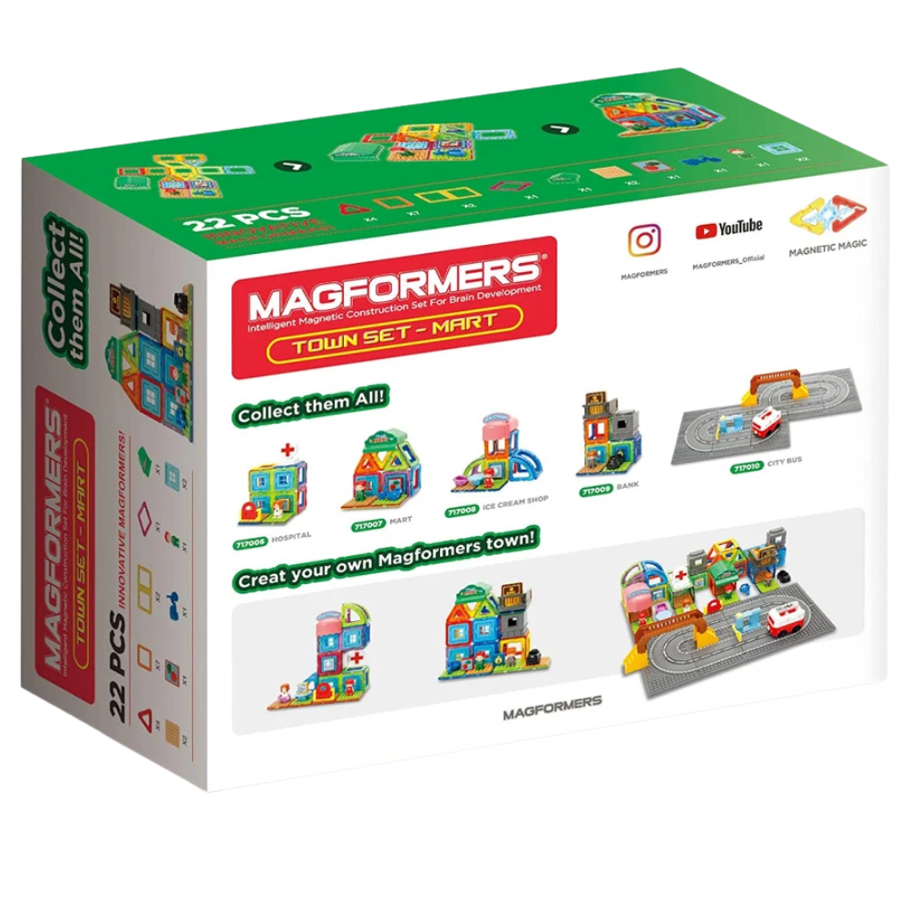 Magformers Town Minimarket Set Magnetic Building Blocks 22-Piece Construction Toy Set