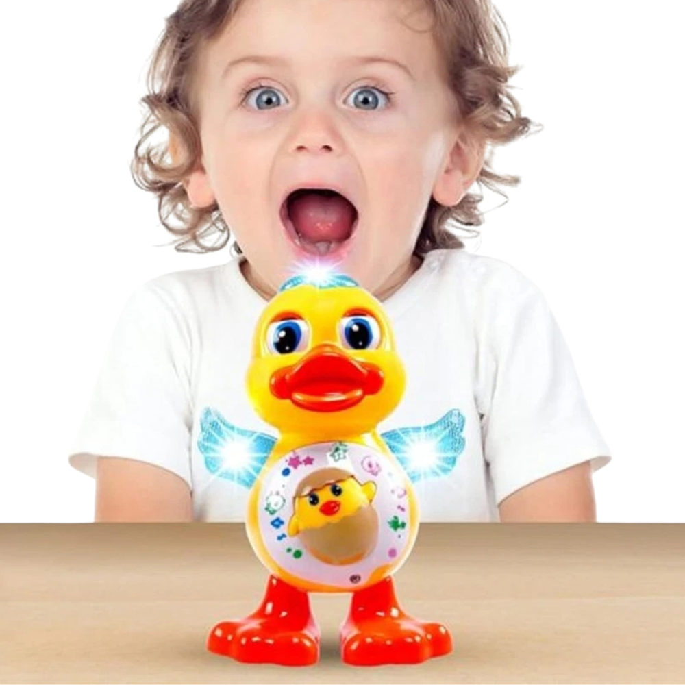 PEBBLE HUG Dancing Duck Musical Singing Waddling Battery Operated Toy