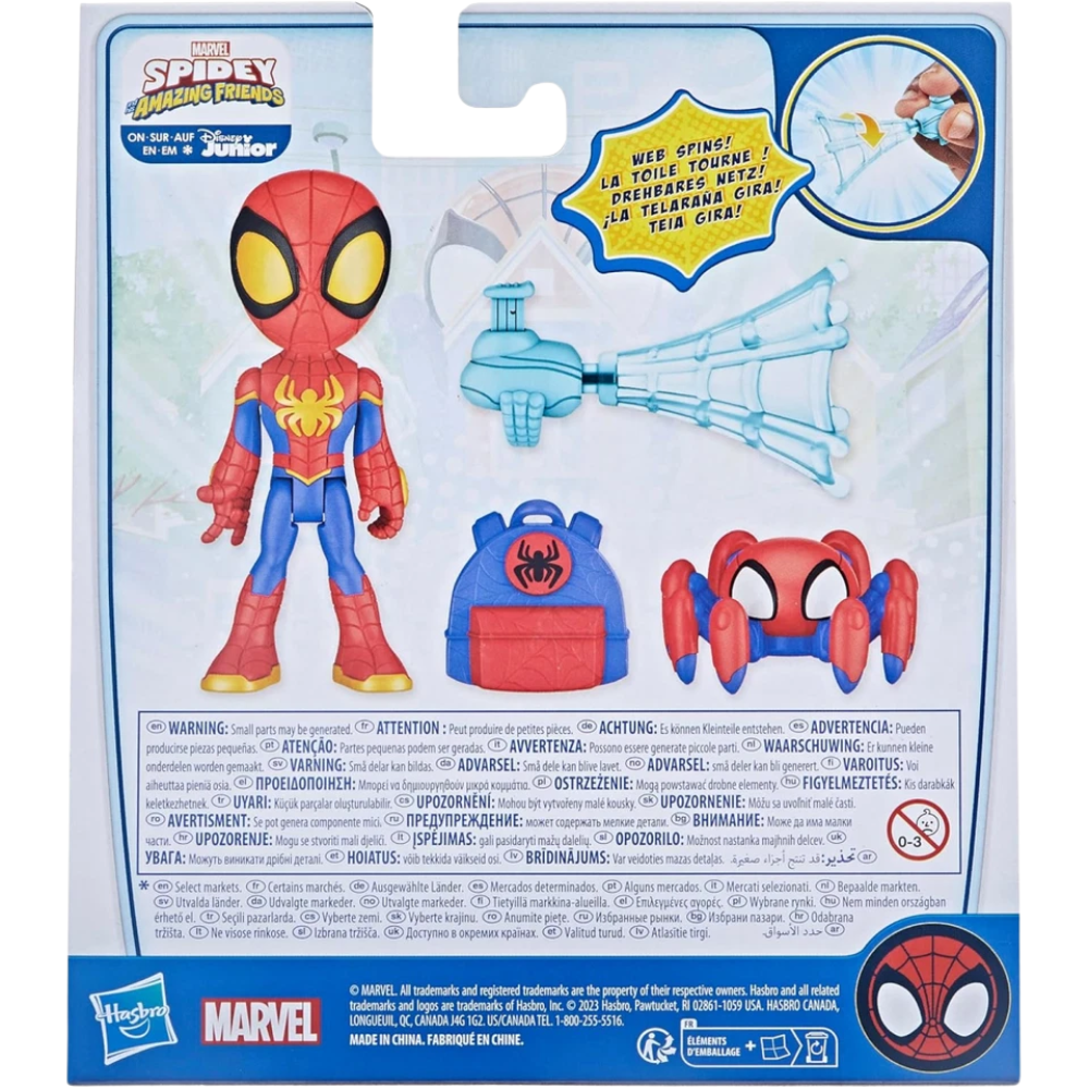 Marvel Spidey and His Amazing Friends Web-Spinners Spidey Figure with Backpack and Sidekick