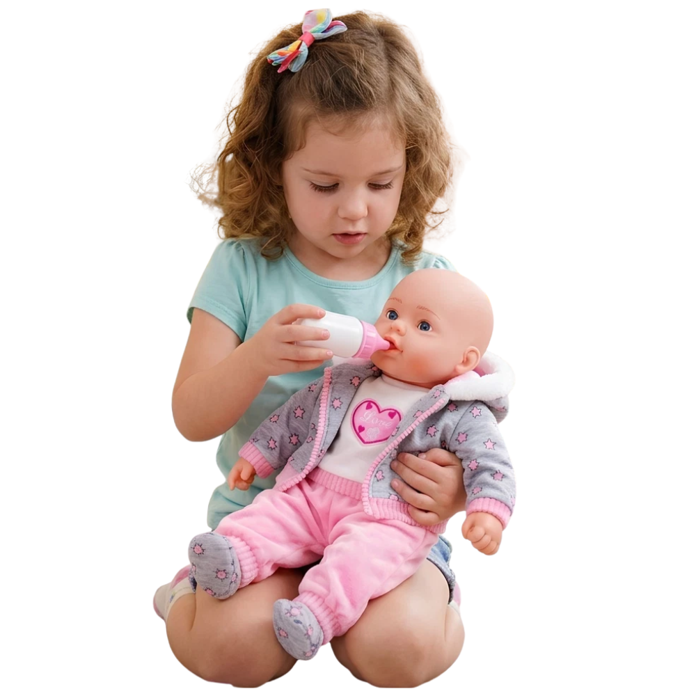 20" Lifelike BiBi Baby Doll for Girls & Boys Dummy Sounds & 2 Sets of Clothes