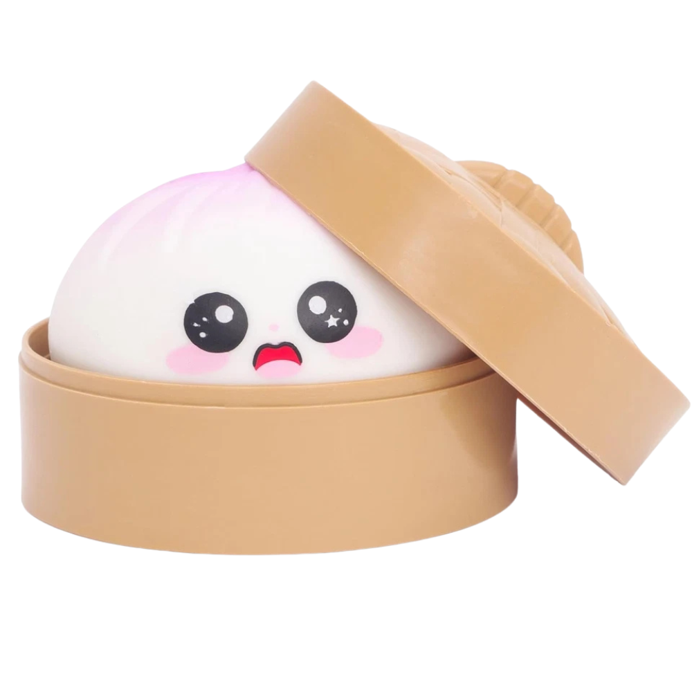 Toyland Colour Top Squishy Bao Dumpling Sensory Fidget Toy with Steamer Box