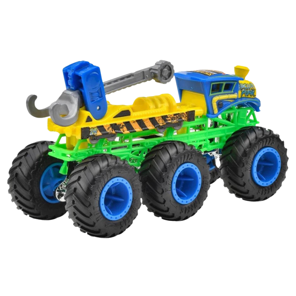 Hot Wheels Monster Trucks Big Rigs Loco Punk 6-Wheel Transporter Towing Truck 1:64 Scale
