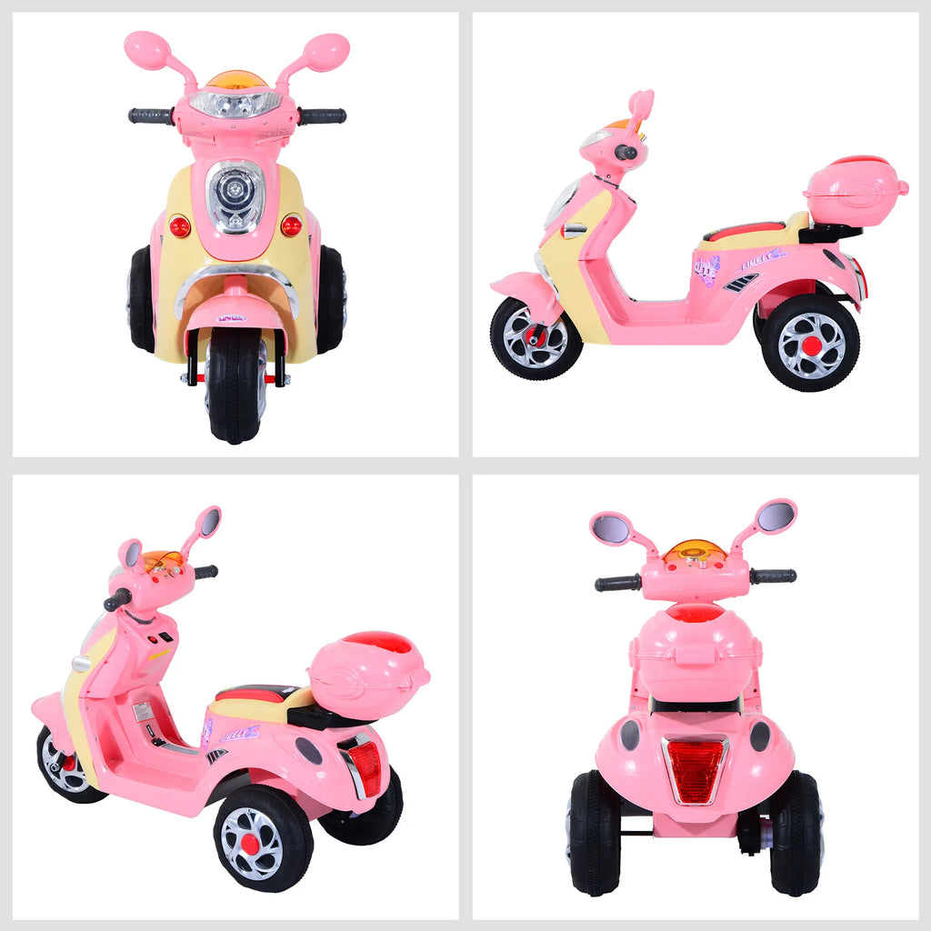 HOMCOM Electric Ride-On Kids Motorbike Battery Tricycle for Toddlers Ages 3-6 Y