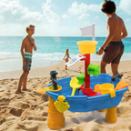 RLS Pirate Ship Sand and Water Table 24-Piece Outdoor Garden Toy for Kids