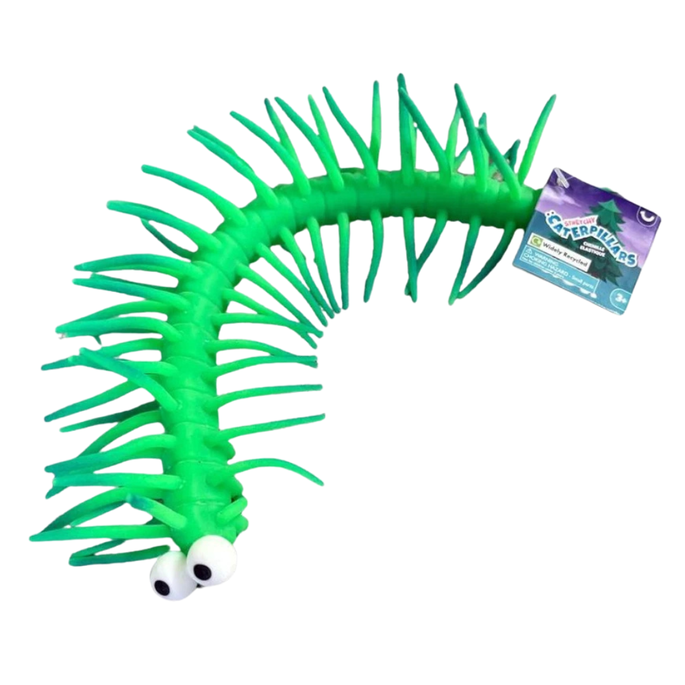 Stretchy Hairy Caterpillar Fidget Toy with Bulging Eyes, Sensory Wiggly Toy for Kids