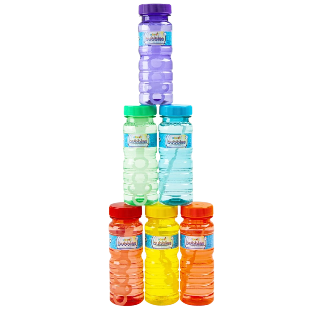 6 Pack Bubbles for Kids Party Bag Fillers Outdoor Bubble Solution 118ml Bottles Fun Toy