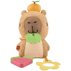 Fisher-Price Baby Sensory Capybara Plush Toy Rattle Teether 3+ Months Infant Gift Toy Cute