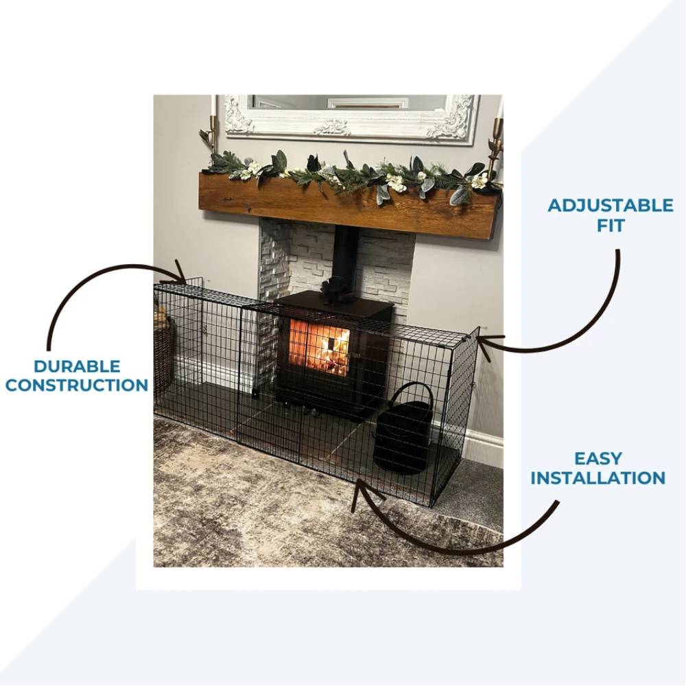 Extendable Folding Fireguard Safety Guard Fireplace Cover for Babies Children and Kids