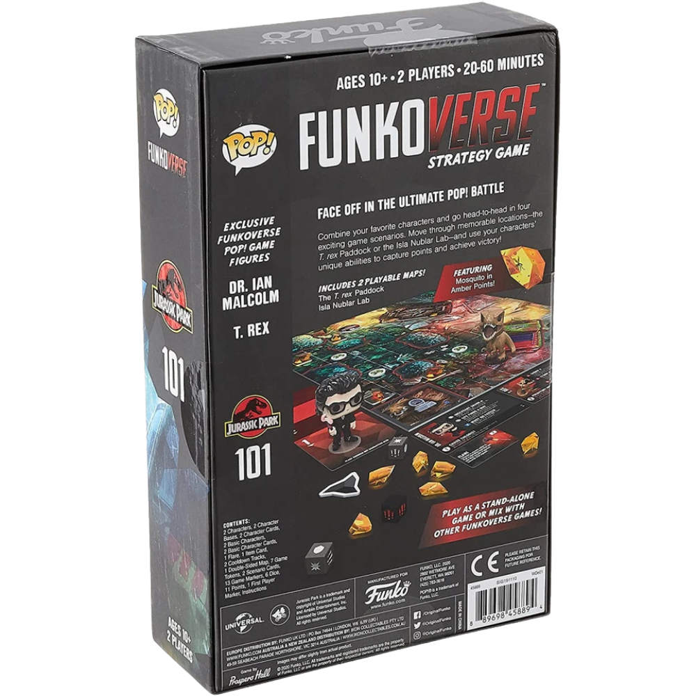 Funko Pop Funkoverse Jurassic Park 101 Expandalone Strategy Board Game Dr Ian Malcolm T Rex Gift