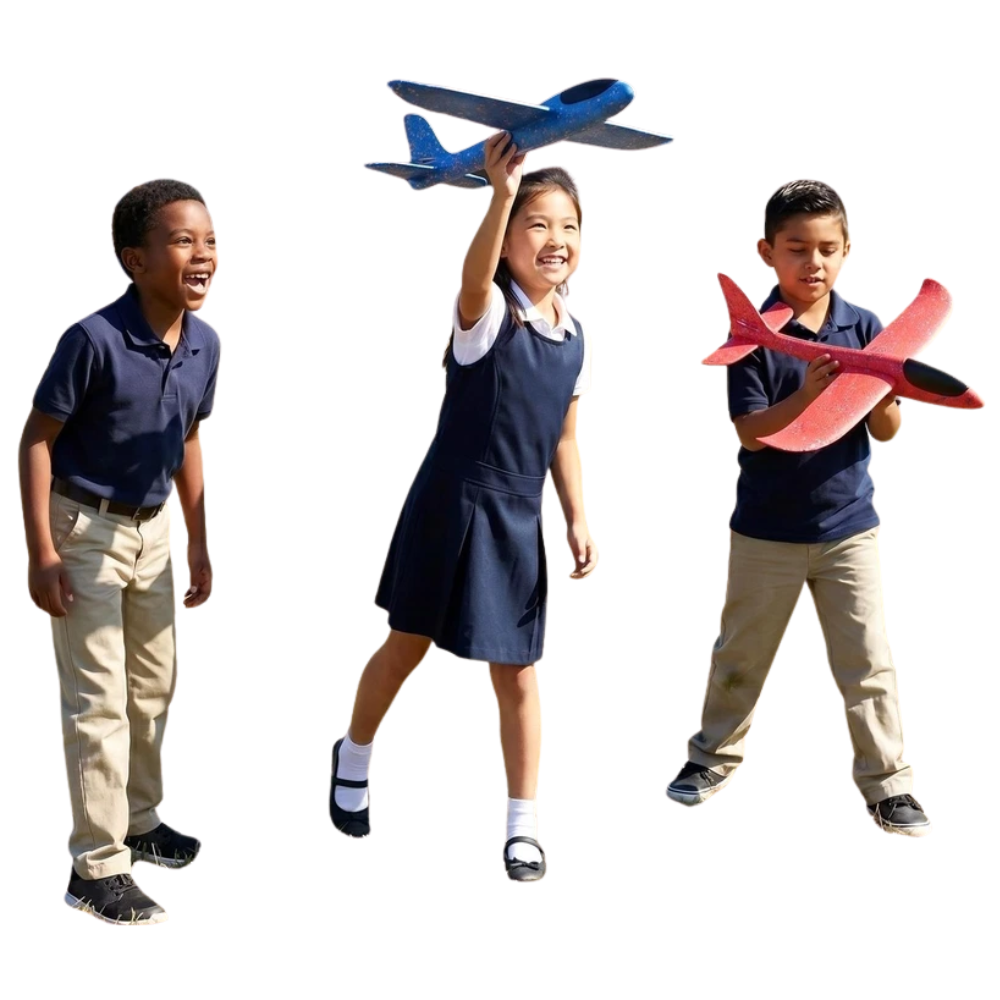 Set of 2 Large Foam Glider Planes 18.5 Inch Kids Outdoor Flying Aeroplane Toy Children