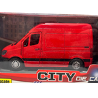 Mercedes Sprinter Van Diecast Model Toy Red with Lights and Sound Approx 1:32 Scale