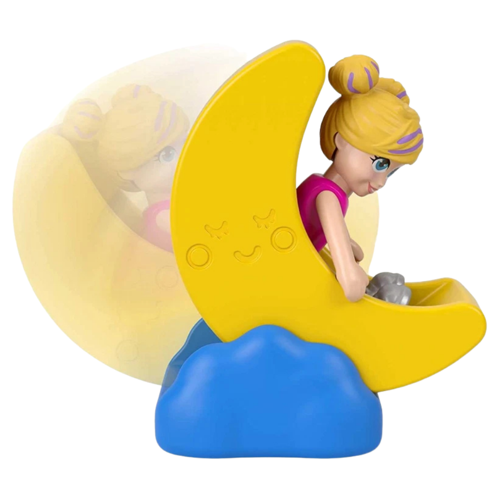 Polly Pocket Double Play Space Compact 2 Micro Dolls 15 Accessories Kids Travel Playset