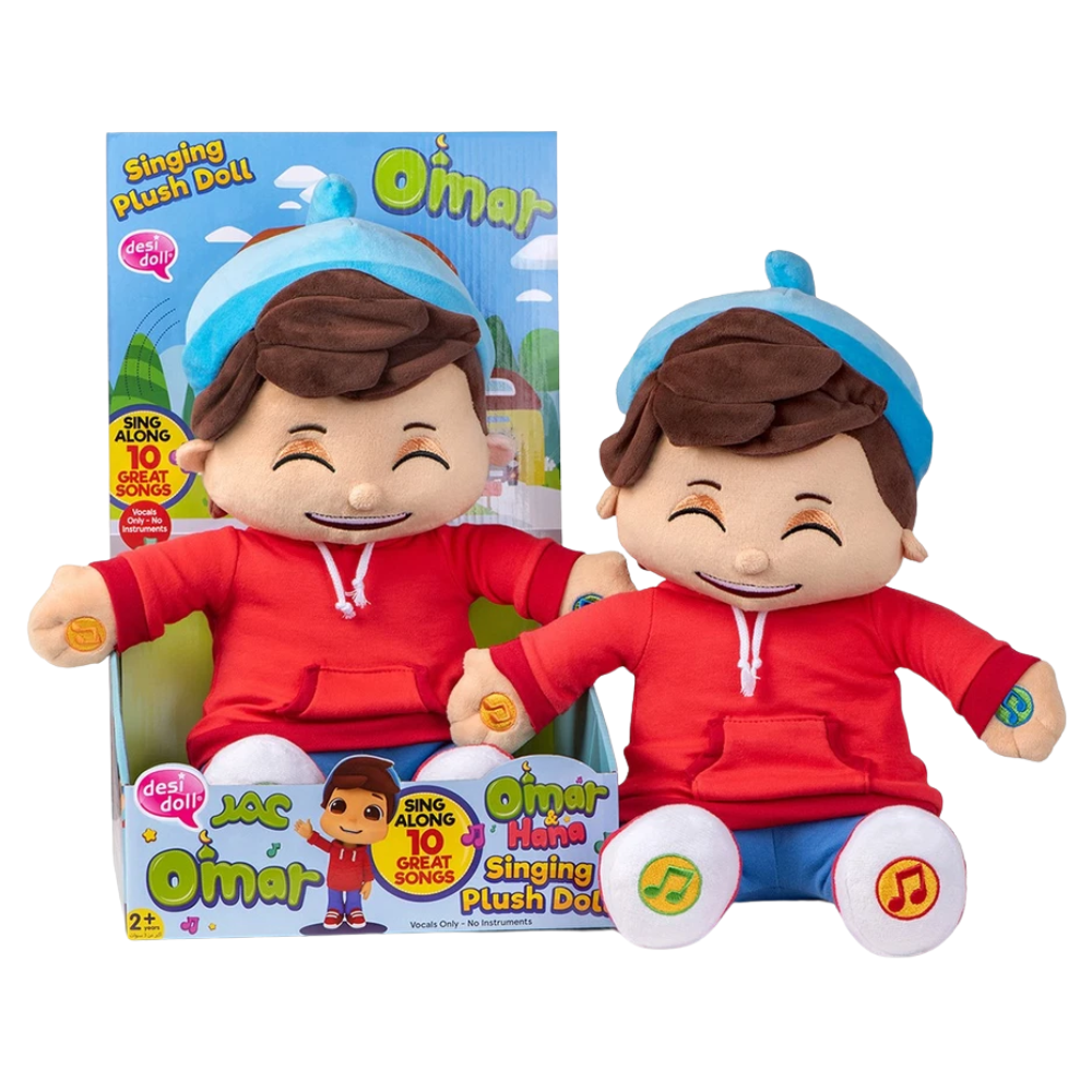 Official Omar & Hana 17-Inch Singing Omar Doll Plush Soft Toy Interactive