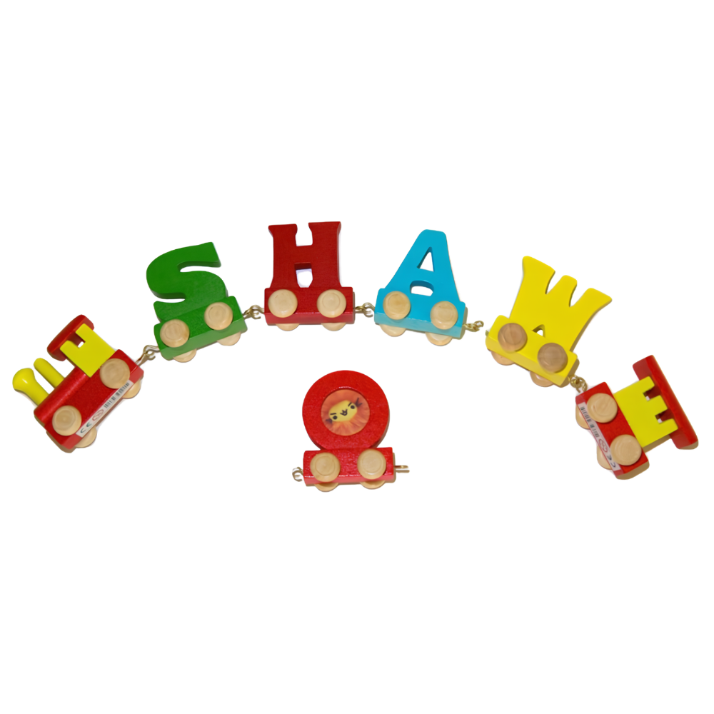 Personalised Wooden Colour Train Letters Name Train Gift for Children Baby & Toddler