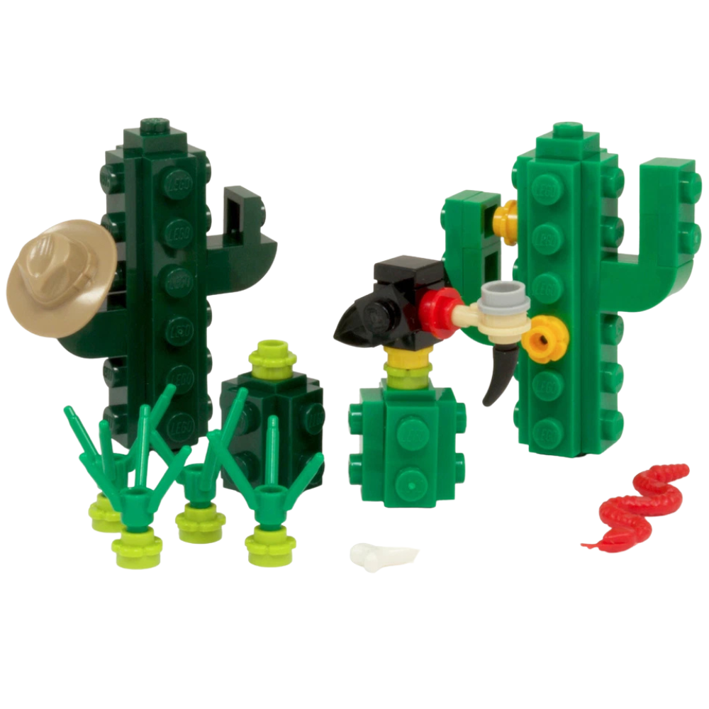 Lego Cactus Desert Plant Western Cowboy Custom Kit Made with Real Lego Bricks Display Model Set