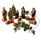 Nativity Scene Set 9 Pcs Christmas Crib Figures Holy Family Wise Men Shepherd Manger Decor