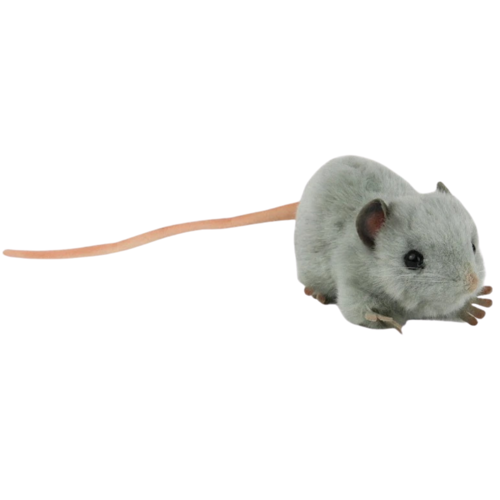 Hansa 12cm Grey Fat Rat Plush Soft Toy Animal Teddy Gift for Rat Lovers Lincrafts Uk 5579