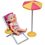 BABY born Minis Summertime with Lara Playset 7cm Sister Doll with Deckchair and Accessories