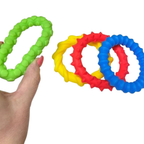 Pack of 4 Textured Sensory Fidget Rings Soft Squishy Silent Stress Relief Toy
