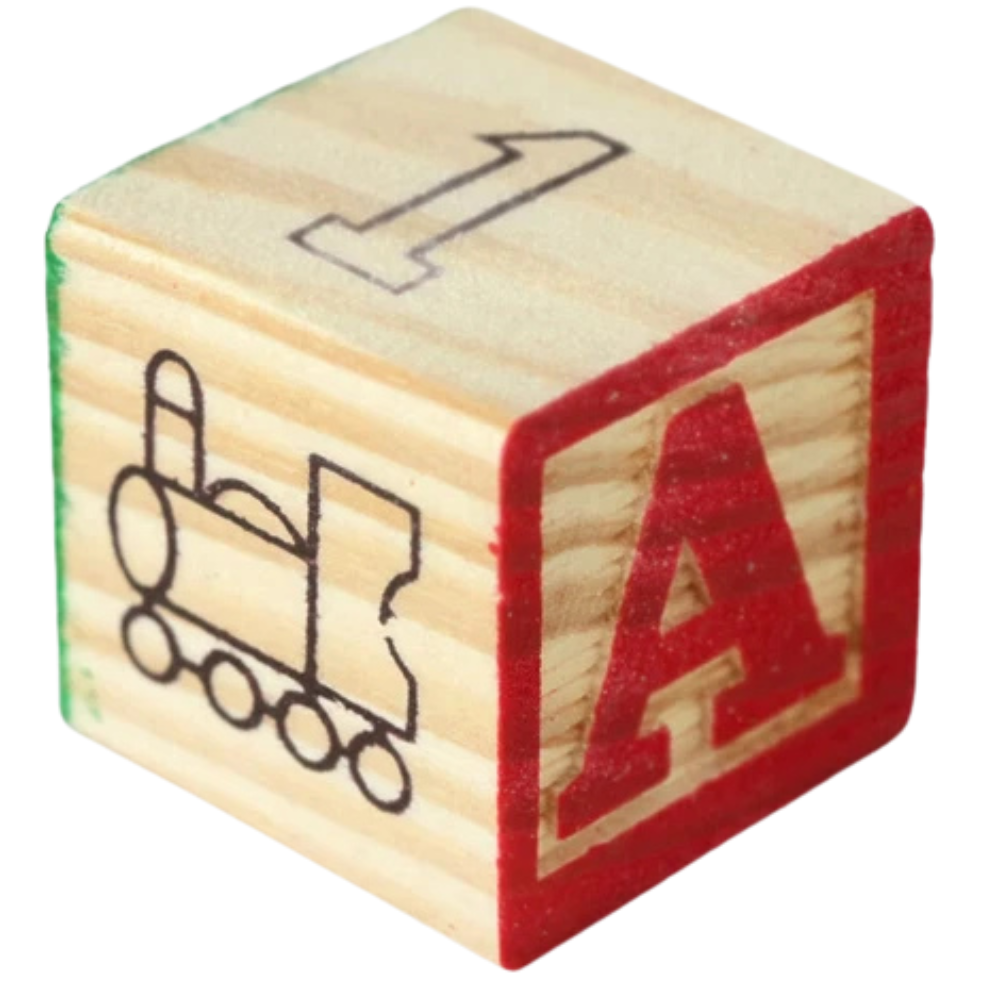 Wooden ABC 123 Building Blocks 30-Piece Alphabet Numbers Learning Toy