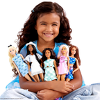 Barbie Fashionistas Doll 237 Blonde Ponytail Blue Bow Halter Dress Fashion Toy Kids 3+ Gift