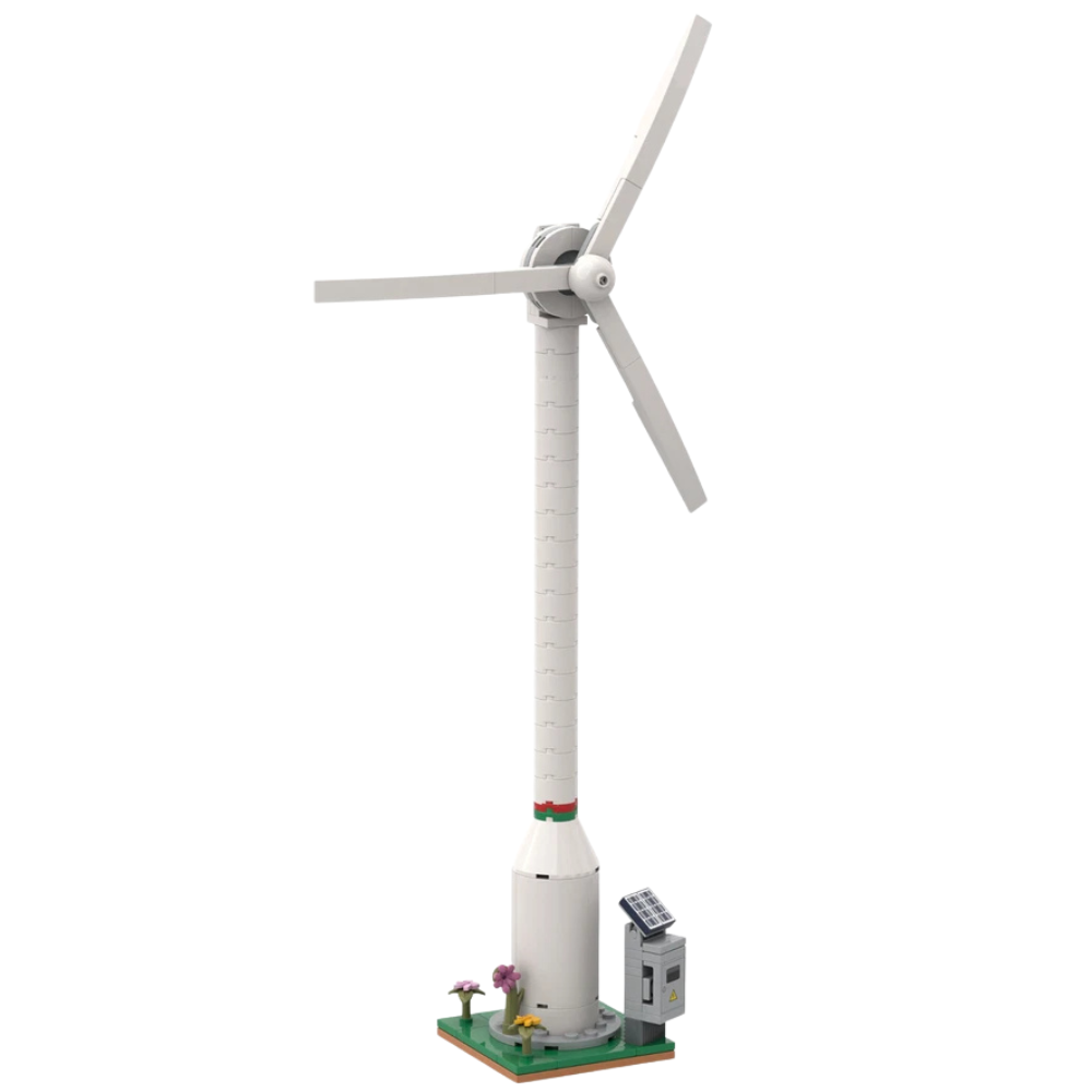 Lego Wind Turbine Custom Model 36cm Tall Windmill Kit Made with Genuine Lego Bricks